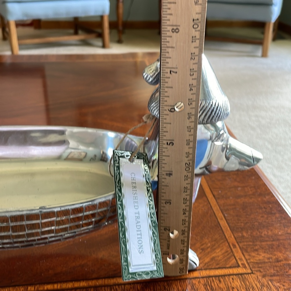 Mirrored mental dachshund themed Santa serving/candy dish - Picture 12 of 15